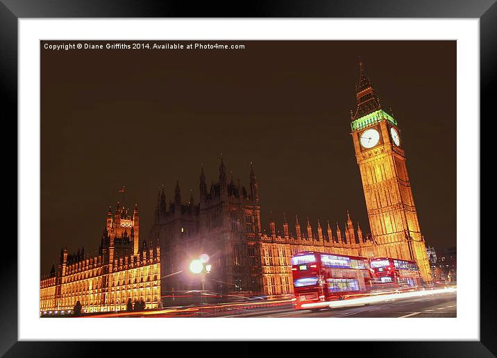  Houses Of Parliament, Westminster Framed Mounted Print by Diane Griffiths