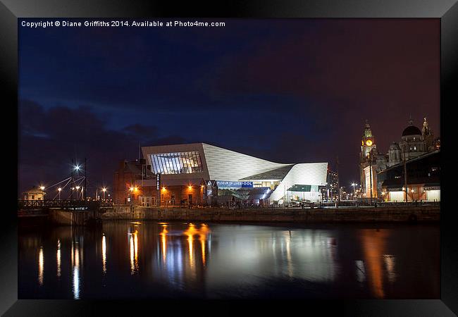 The Museum of Liverpool at night Framed Print by Diane Griffiths