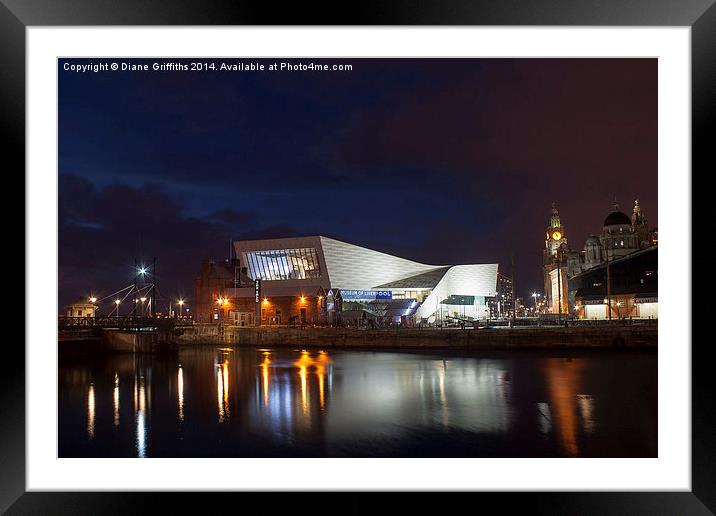  The Museum of Liverpool at night Framed Mounted Print by Diane Griffiths