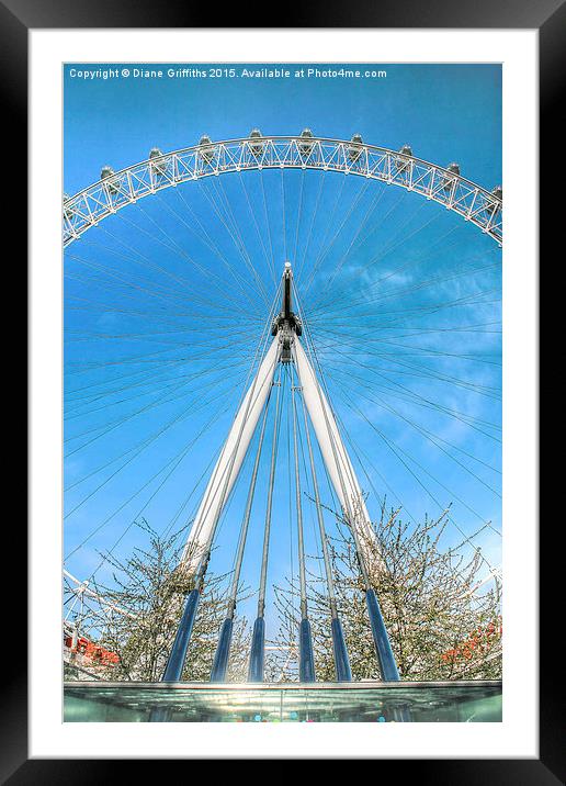  The London Eye,  London Framed Mounted Print by Diane Griffiths
