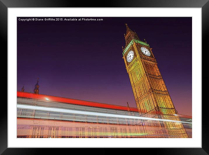  Big Ben at Night Framed Mounted Print by Diane Griffiths