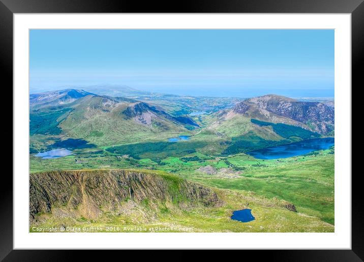 View from Snowdon Framed Mounted Print by Diane Griffiths