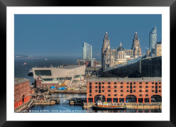 View over Liverpool Framed Mounted Print by Diane Griffiths