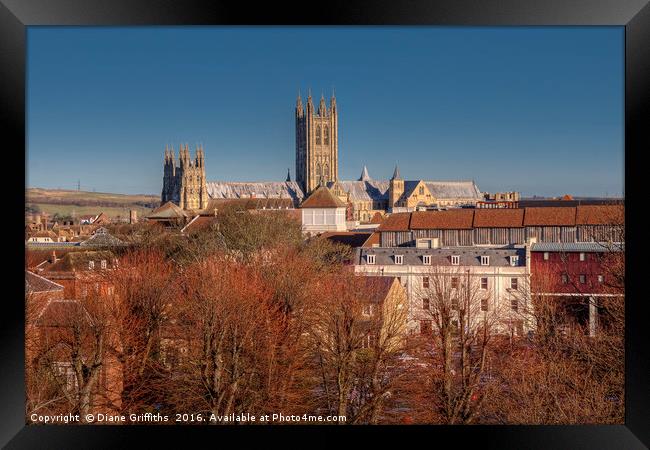 Canterbury Cathedral Skyline Framed Print by Diane Griffiths