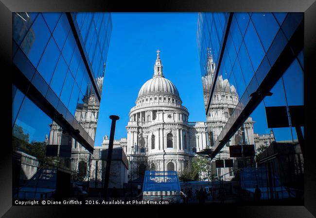 St Paul's Reflection Framed Print by Diane Griffiths