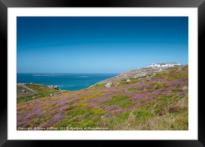 Land's End, Cornwall Framed Mounted Print by Diane Griffiths