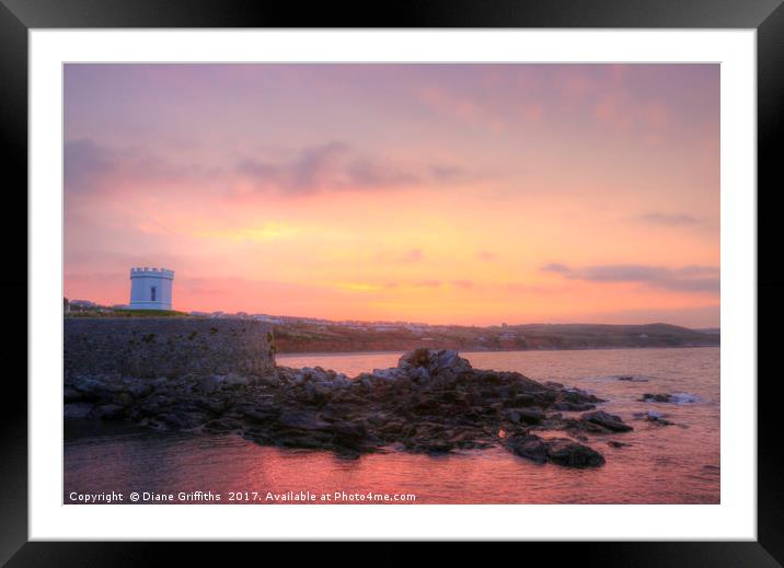 Sunrise at Marazion Framed Mounted Print by Diane Griffiths