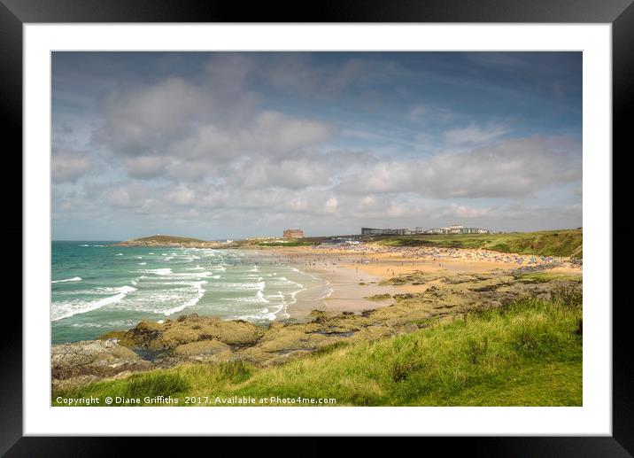 Fistral Beach, Newquay Framed Mounted Print by Diane Griffiths