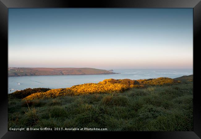 Pentire Headland Sunrise Framed Print by Diane Griffiths