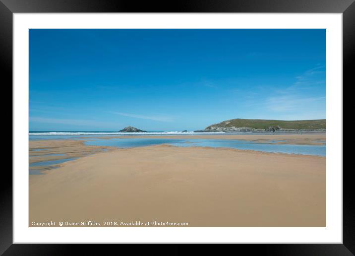 Crantock Beach Framed Mounted Print by Diane Griffiths