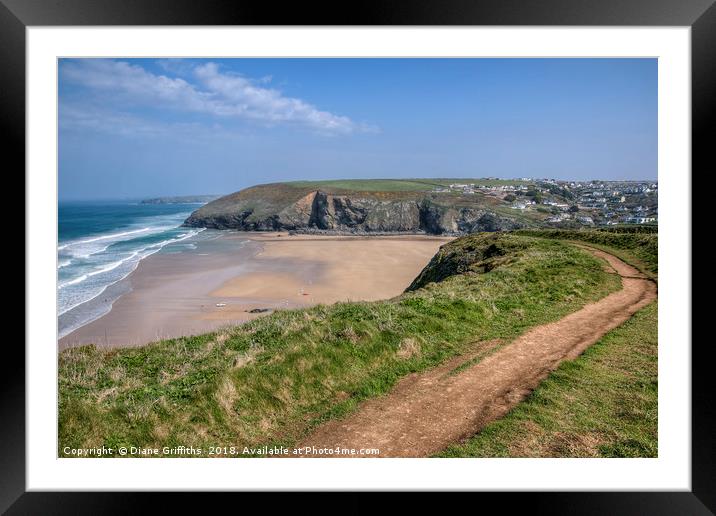 Mawgan Porth Framed Mounted Print by Diane Griffiths