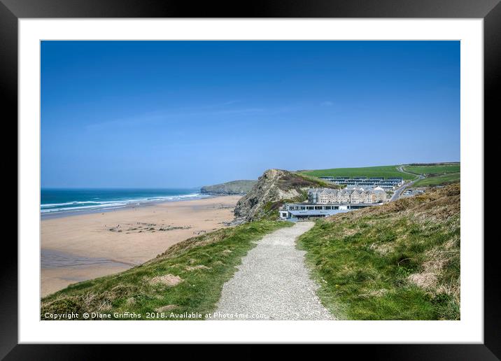 Watergate Bay Framed Mounted Print by Diane Griffiths