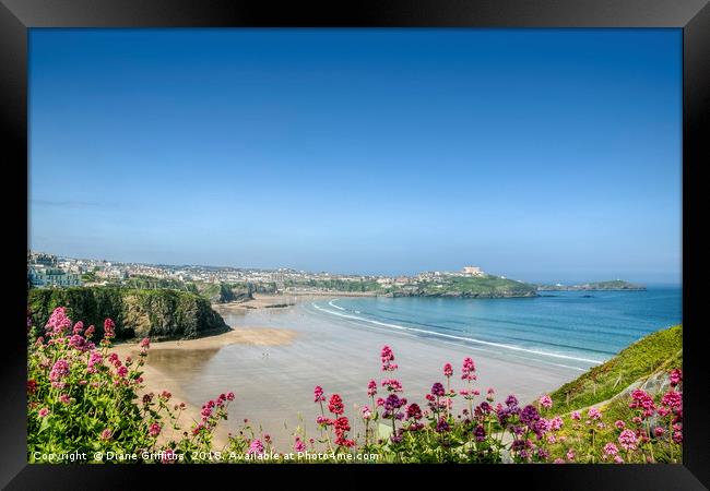 View over Newquay Framed Print by Diane Griffiths
