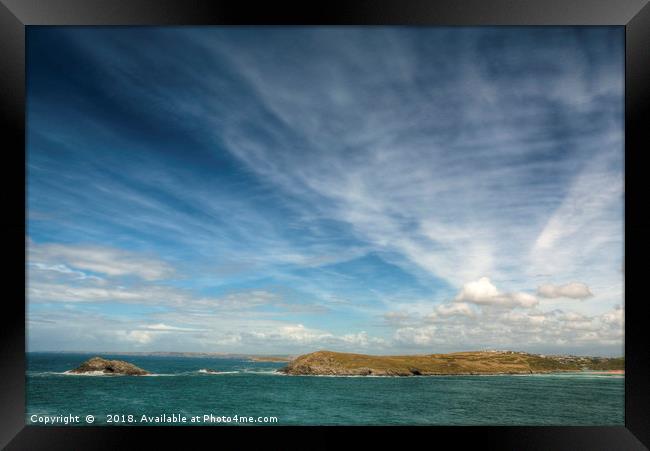 East Pentire Headland Framed Print by Diane Griffiths