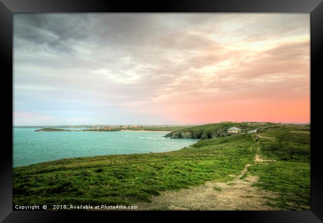 View over Newquay from Pentire Framed Print by Diane Griffiths