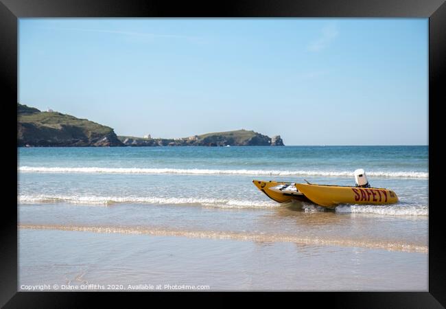 Newquay Towan Beach Framed Print by Diane Griffiths