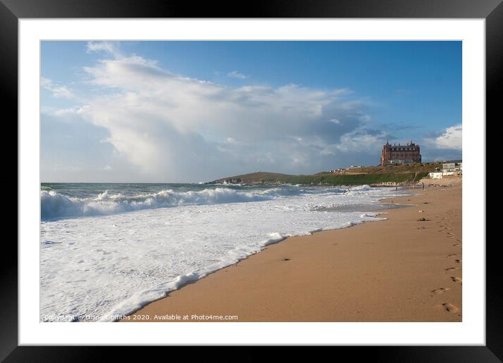 Fistral Beach Newquay Framed Mounted Print by Diane Griffiths