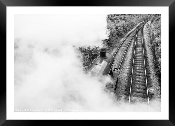 Steam Train at Llangollen Framed Mounted Print by Diane Griffiths