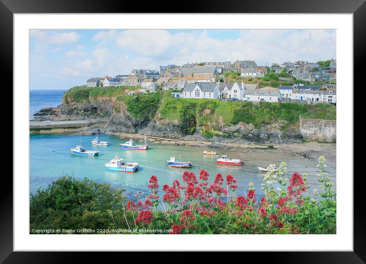 Port Issac Harbour Cornwall Framed Mounted Print by Diane Griffiths