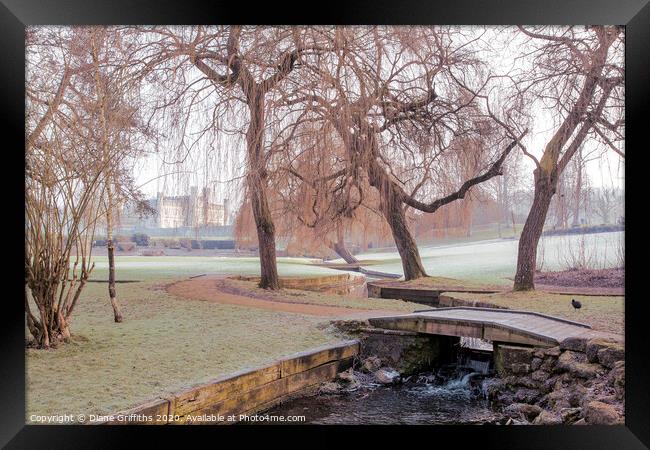 Winter at Leeds Castle, Kent Framed Print by Diane Griffiths