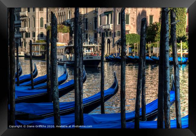 Venice Gondolas Framed Print by Diane Griffiths