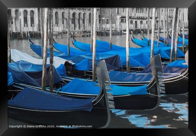 Venice Gondolas Framed Print by Diane Griffiths