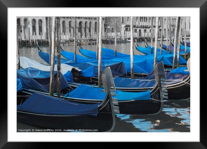 Venice Gondolas Framed Mounted Print by Diane Griffiths