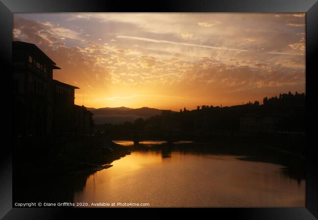 Florence Sunset Framed Print by Diane Griffiths