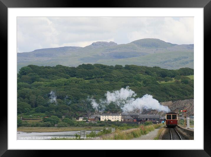 Steam Train at Porthmadog, Wales Framed Mounted Print by Diane Griffiths
