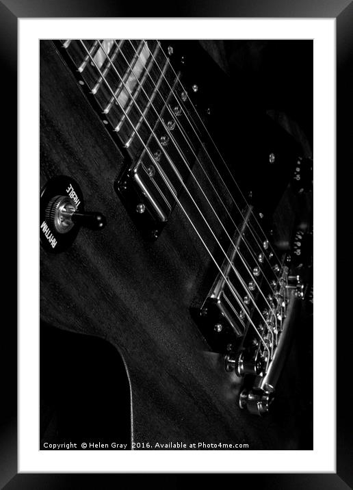 Gibson Les Paul Framed Mounted Print by Helen Gray