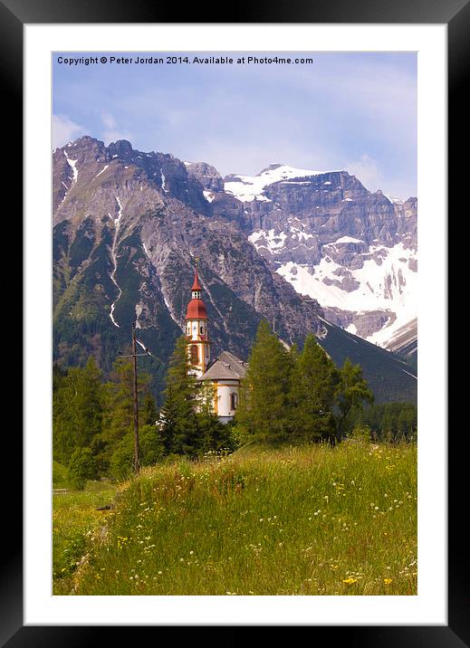 Alpine Church Framed Mounted Print by Peter Jordan