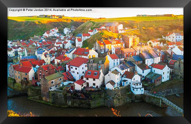  Staithes Fishing Village Evening Framed Print by Peter Jordan