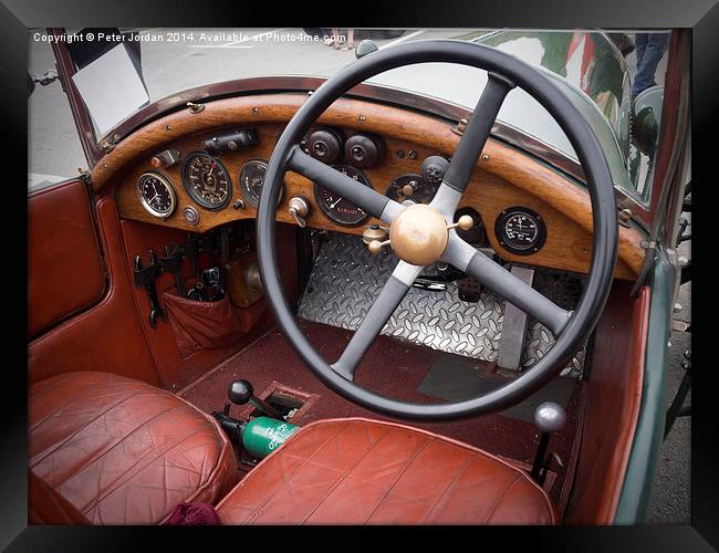  Vintage Bentley Car Cockpit Framed Print by Peter Jordan