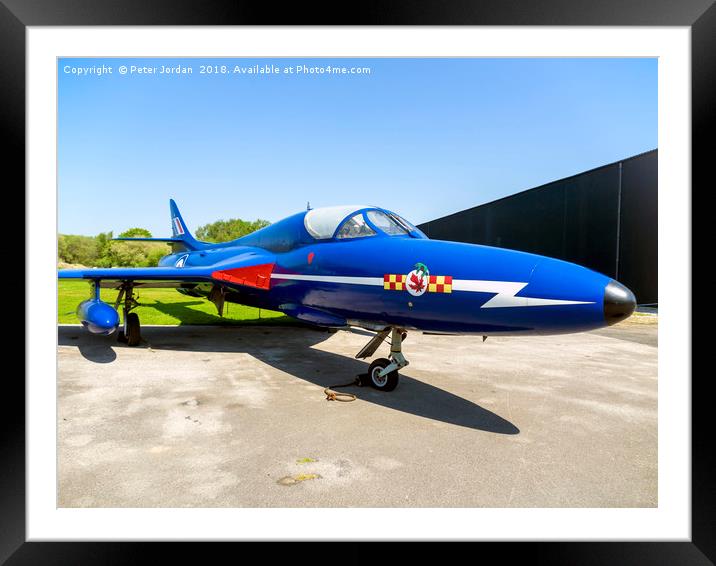 Hawker Hunter T7 two-seat trainer aircraft  on dis Framed Mounted Print by Peter Jordan