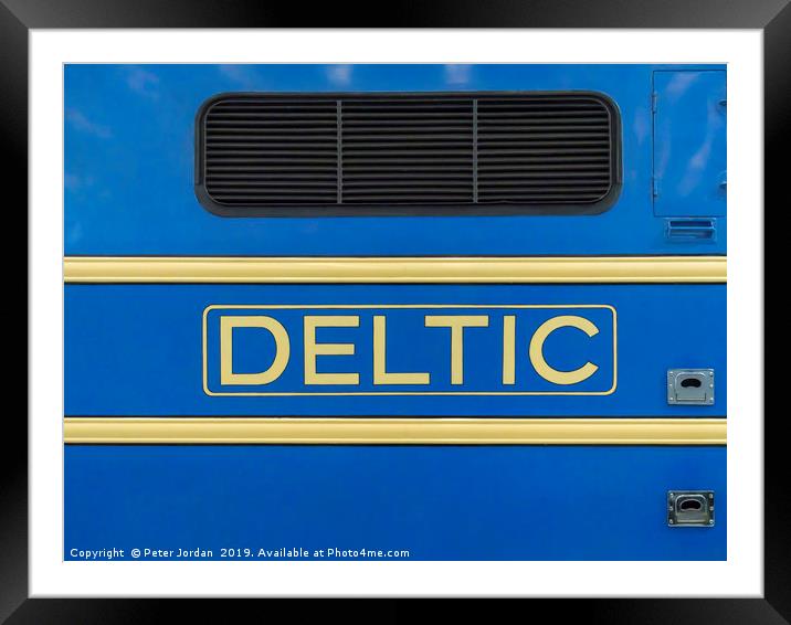 Deltic name yellow on blue on a preserved historic Framed Mounted Print by Peter Jordan