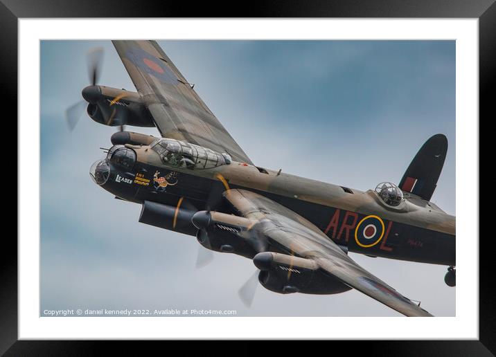 Lancaster Bomber PA474  Framed Mounted Print by daniel kennedy