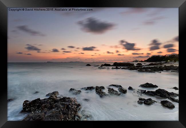  Sunset over Rayong Framed Print by David Hitchens