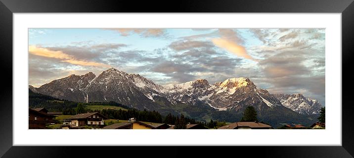 Austrian sunset panorama Framed Mounted Print by Robert Murray