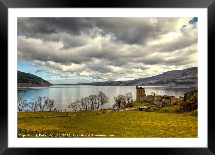 Castle Urquhart and Loch Ness Framed Mounted Print by Robert Murray