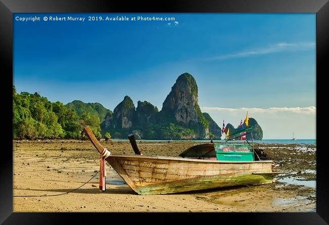 Long-tail Boat, Thailand Framed Print by Robert Murray