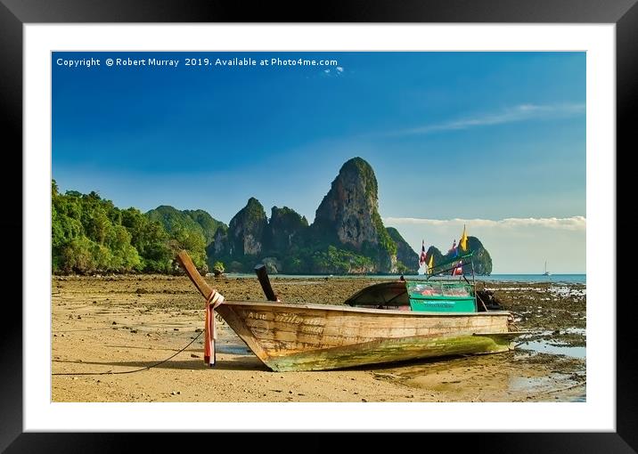 Long-tail Boat, Thailand Framed Mounted Print by Robert Murray
