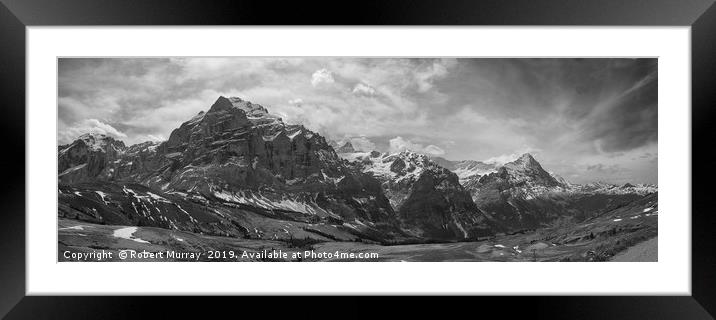  Swiss Alps Panorama B&W Framed Mounted Print by Robert Murray