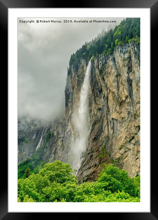 Staubbach Waterfall, Lauterbrunnen, Switzerland Framed Mounted Print by Robert Murray