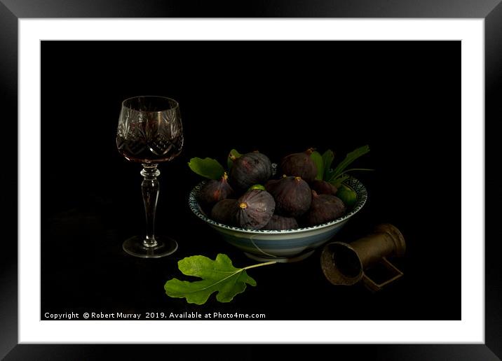  Still Life with Figs. Framed Mounted Print by Robert Murray