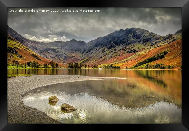 Butermere Rocks Framed Print by Robert Murray