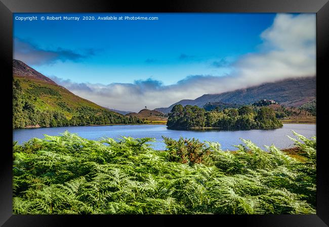 Highland Loch with Island Framed Print by Robert Murray