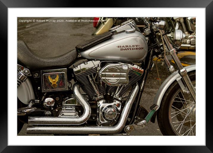 Harley Davidson motorcycle engine Framed Mounted Print by Robert Murray