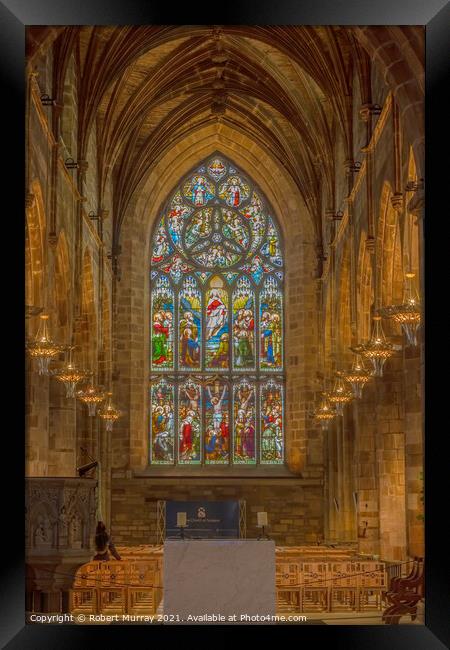 Stained glass window, St. Giles' Cathedral, Edinburgh, Scotland, United Kingdom Framed Print by Robert Murray