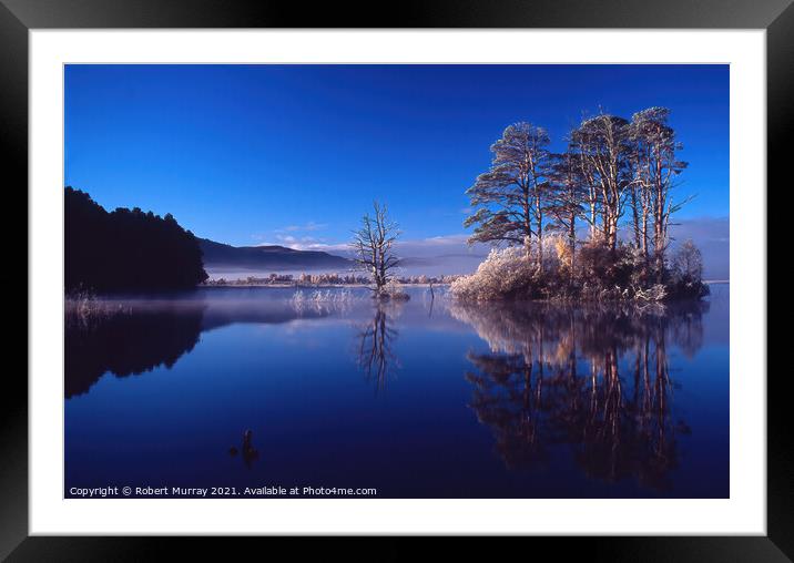Loch Mallachie Reflections 2, Scotland. Framed Mounted Print by Robert Murray