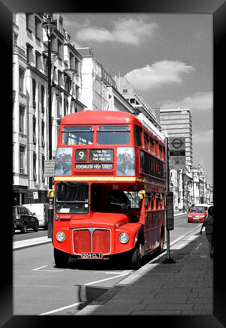  red bus london Framed Print by abdul rahman